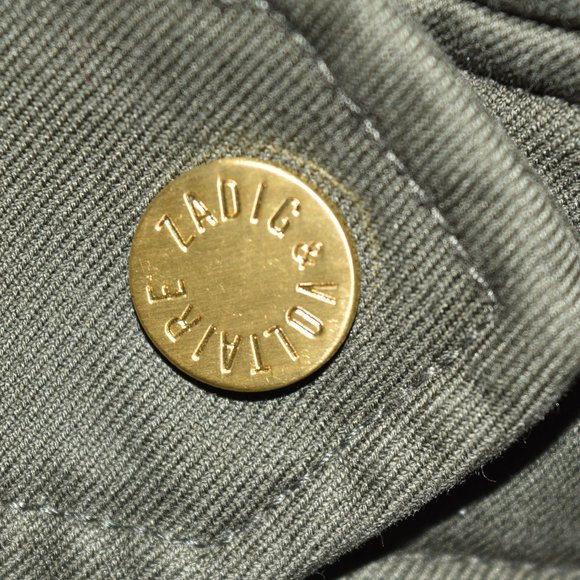 $550 ZADIG AND VOLTAIRE KAWA MOTO BOMBER Jacket Military Coat Warm Winter S - Picture 10 of 11